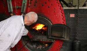 Boiler being stoked