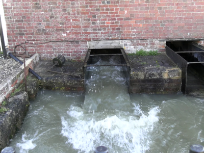Water pumped into launder