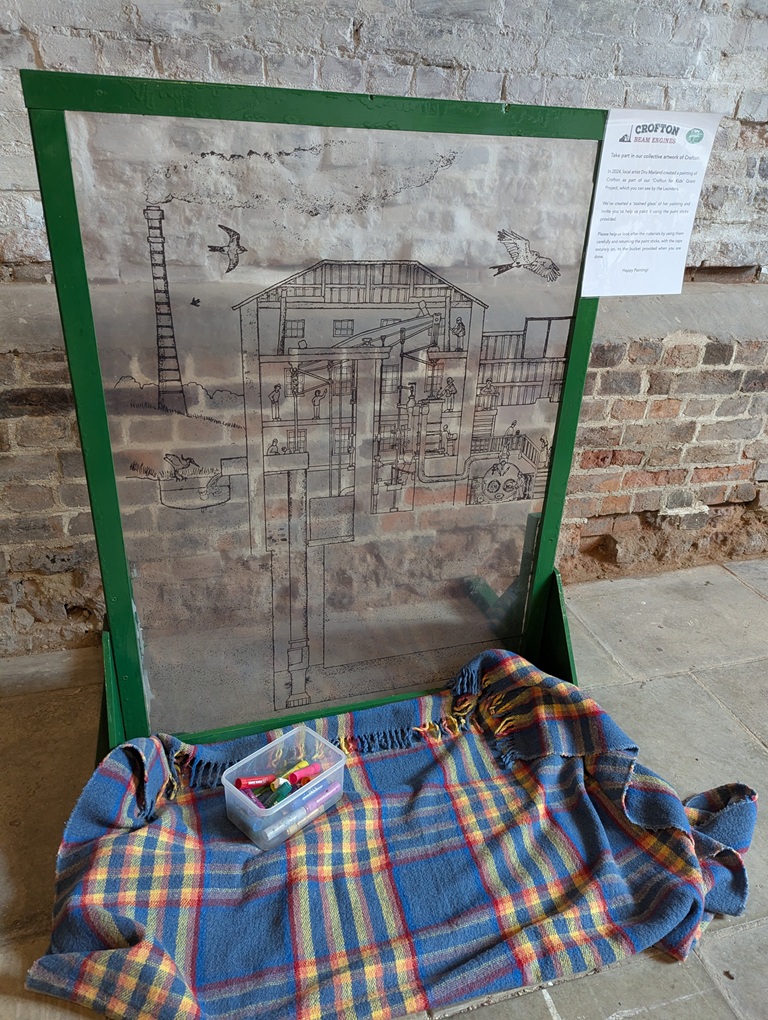 Colour in the transparent picture of Crofton Beam Engines