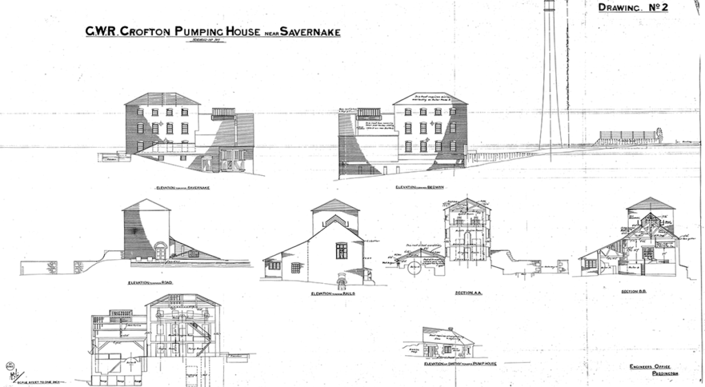 GWR drawing of Crofton Pumping House